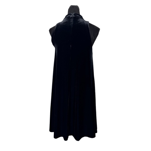 Cynthia Rowley Velvet High Neck Dress Black - Picture 2 of 9